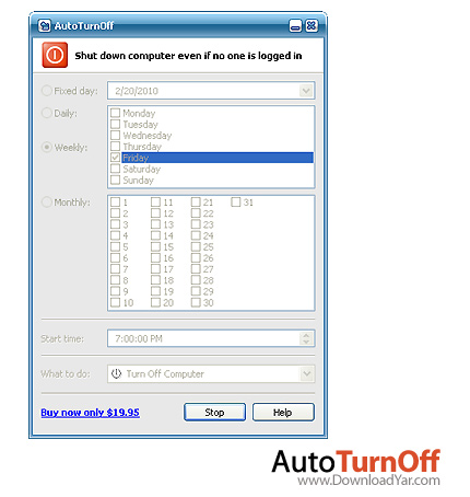 دانلود AutoTurnOff v6.19 - نرم افزار خاموش شدن سیستم در زمان معین