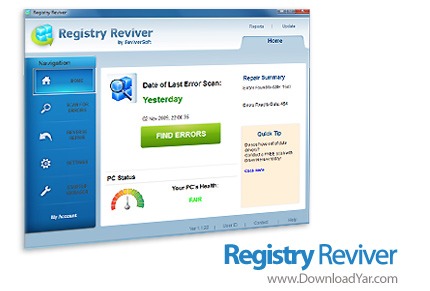 دانلود Registry Reviver v1.1.77 - نرم افزار پاکسازی و تعمیر خطاهای رجیستری