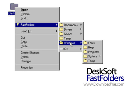 دانلود DeskSoft FastFolders v4.2.3 - نرم افزار افزایش سرعت دسترسی به پوشه های ویندوز