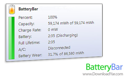 دانلود BatteryBar v3.4.0.468 - نرم افزار مدیریت باطری لپ تاپ